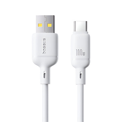 Baseus Silky Series Fast Charging Cable, USB to Type-C, 1Mm, 100Watts, Moon White