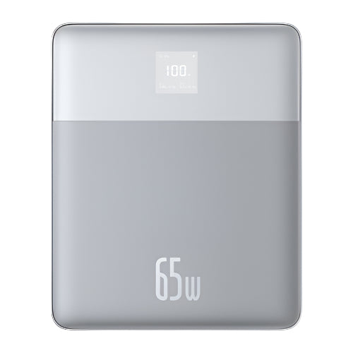 Silver electronic device with a digital display on a white background