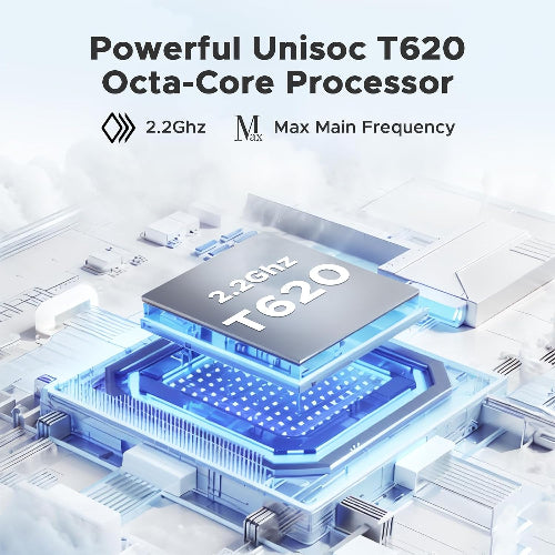 Unisoc T620 octa-core processor with specifications on a technological background