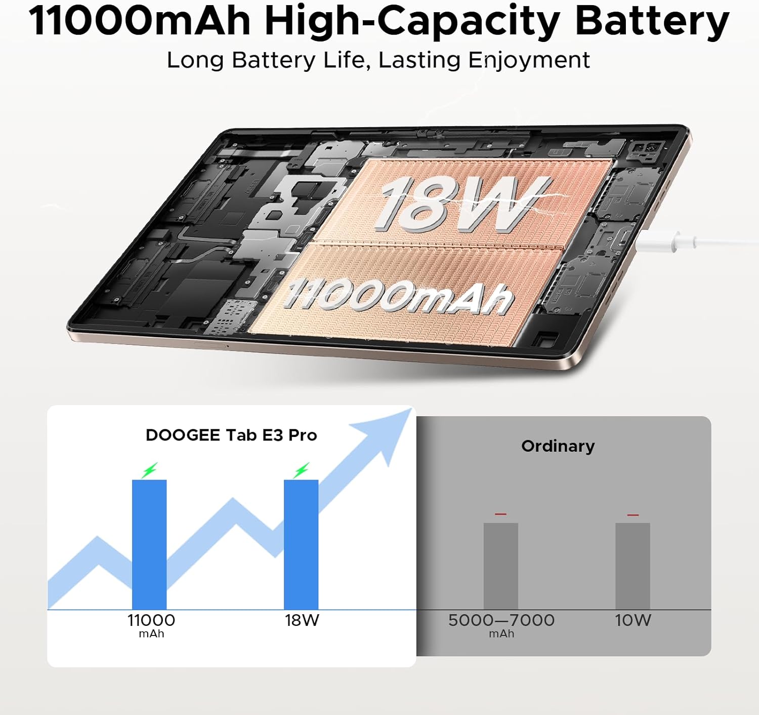 Doogee Tablet E3 Pro VIP Edition, 8GB & 256GB, 13Inch, Cloud Shadow Gray