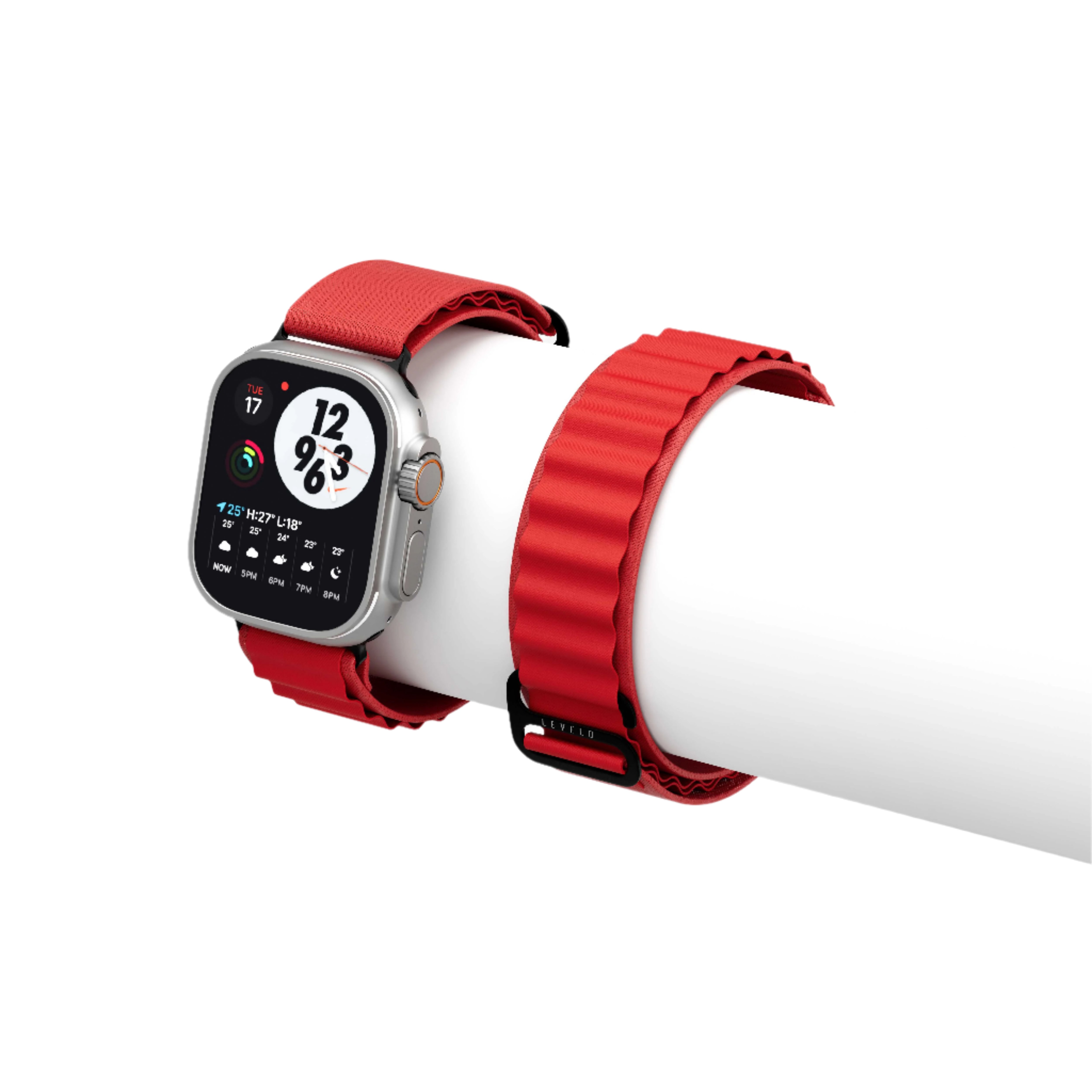 LVNWS49RD/Levelo Ace Loop Nylon Watch Strap 49mm - 7695033368031 LEVELO / Connectivity