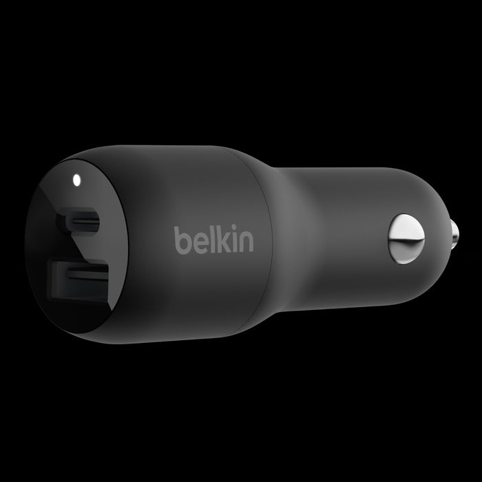 Belkin 37W Dual Usb Pd Car Charger 25W Usb-C & 12W Usb-A Black - 745883829361