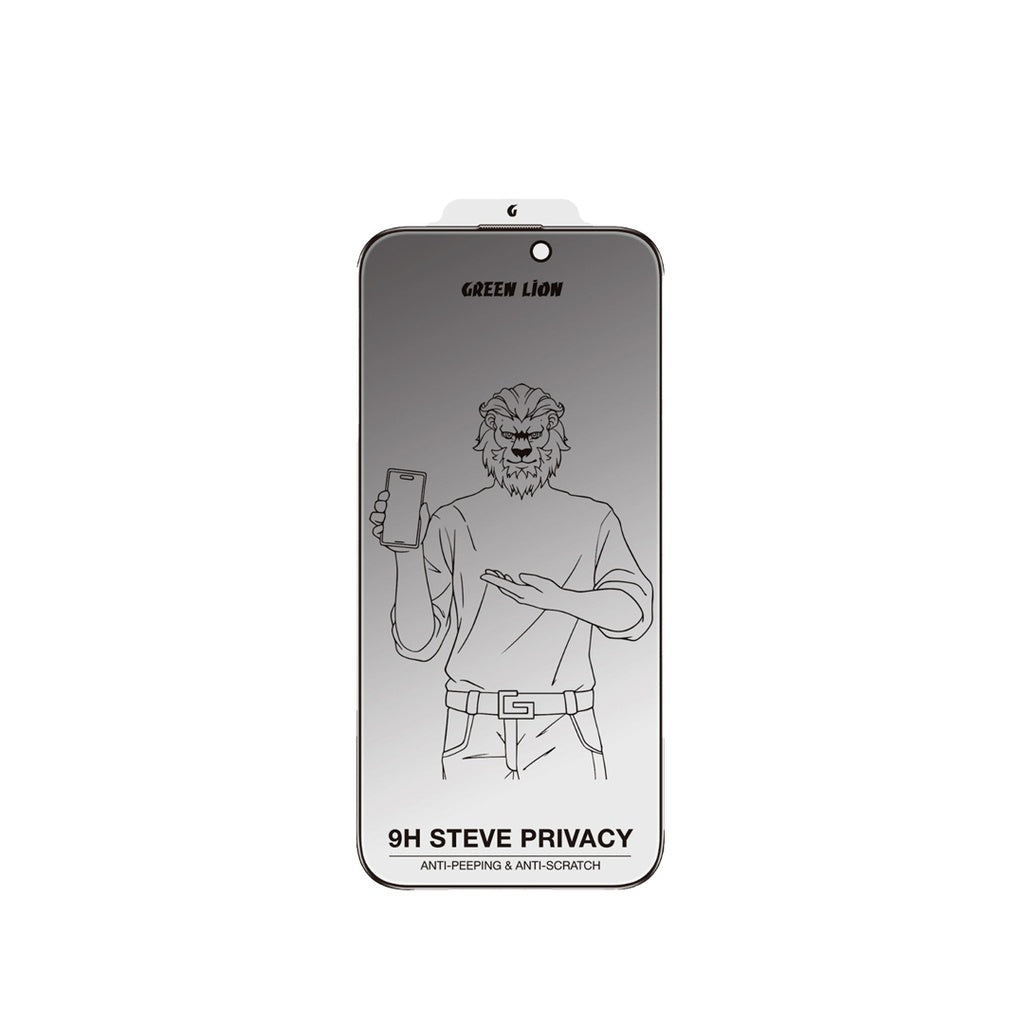 Green Lion Steve Privacy Screen iPhone 16 Pro, Black