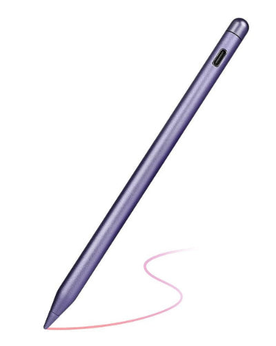Purple stylus pen on a white background