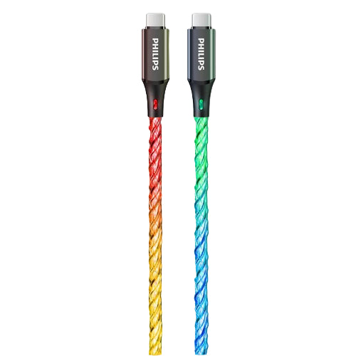 Philips Party Cable, USB-C to USB-C, 480Mbps, 1.2Mm, RGB