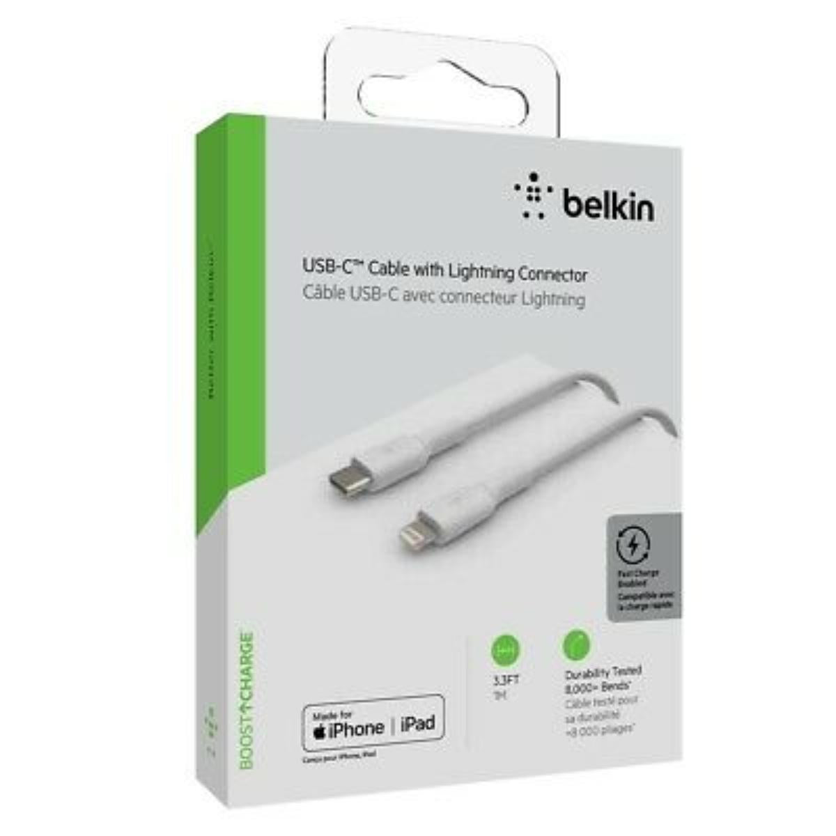 Belkin BOOST CHARGE Lightning to USB-C Cable, 1M, White