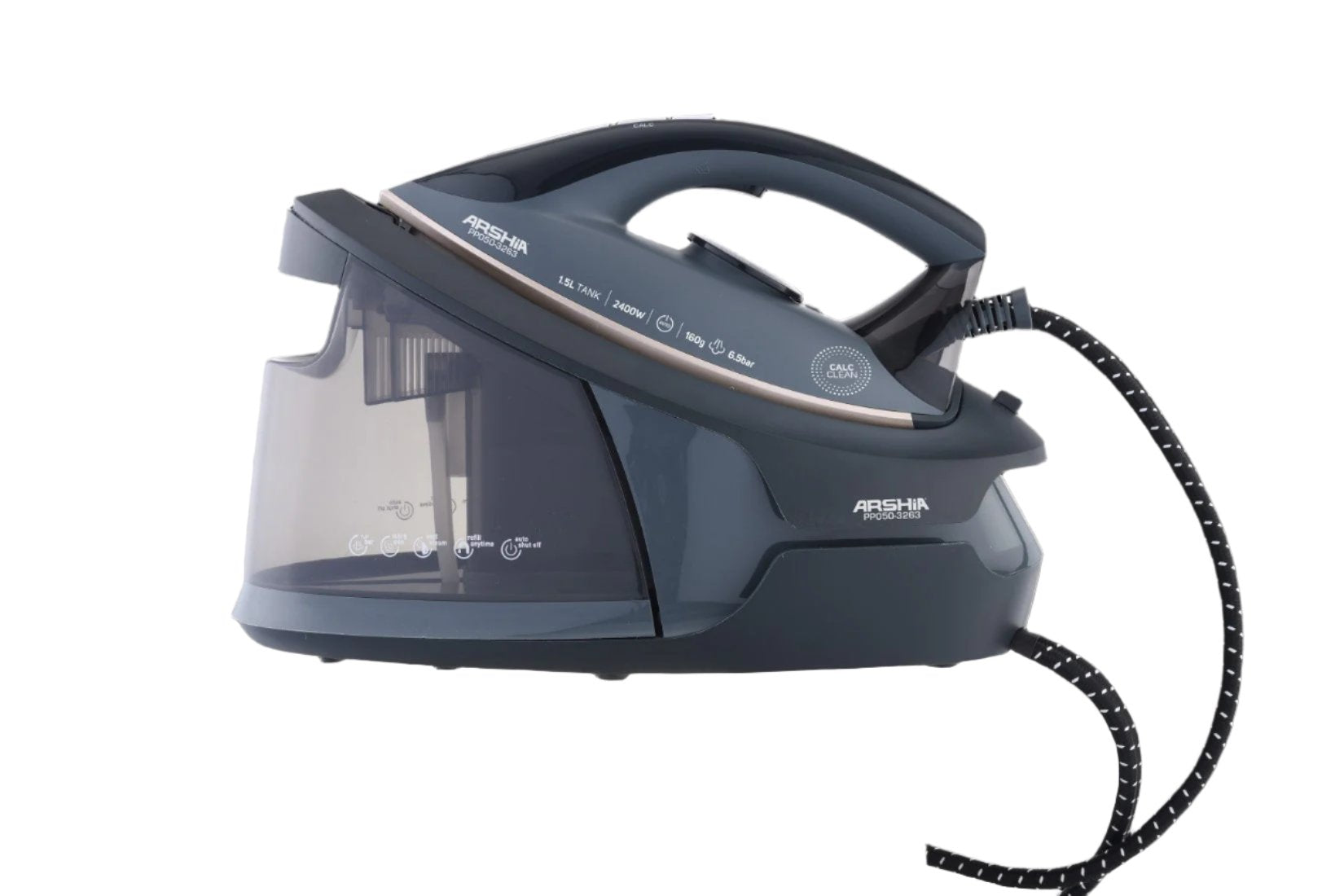 3263 / Arshia Pump Iron Steam Station 1.5L tank, blue, your ultimate companion for efficient and po