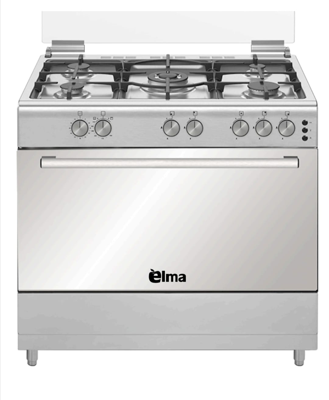 ELMA Gas Free Stand Steel, Full safety, Double fan, Double Turbo, 5Burners, Stainless Steel