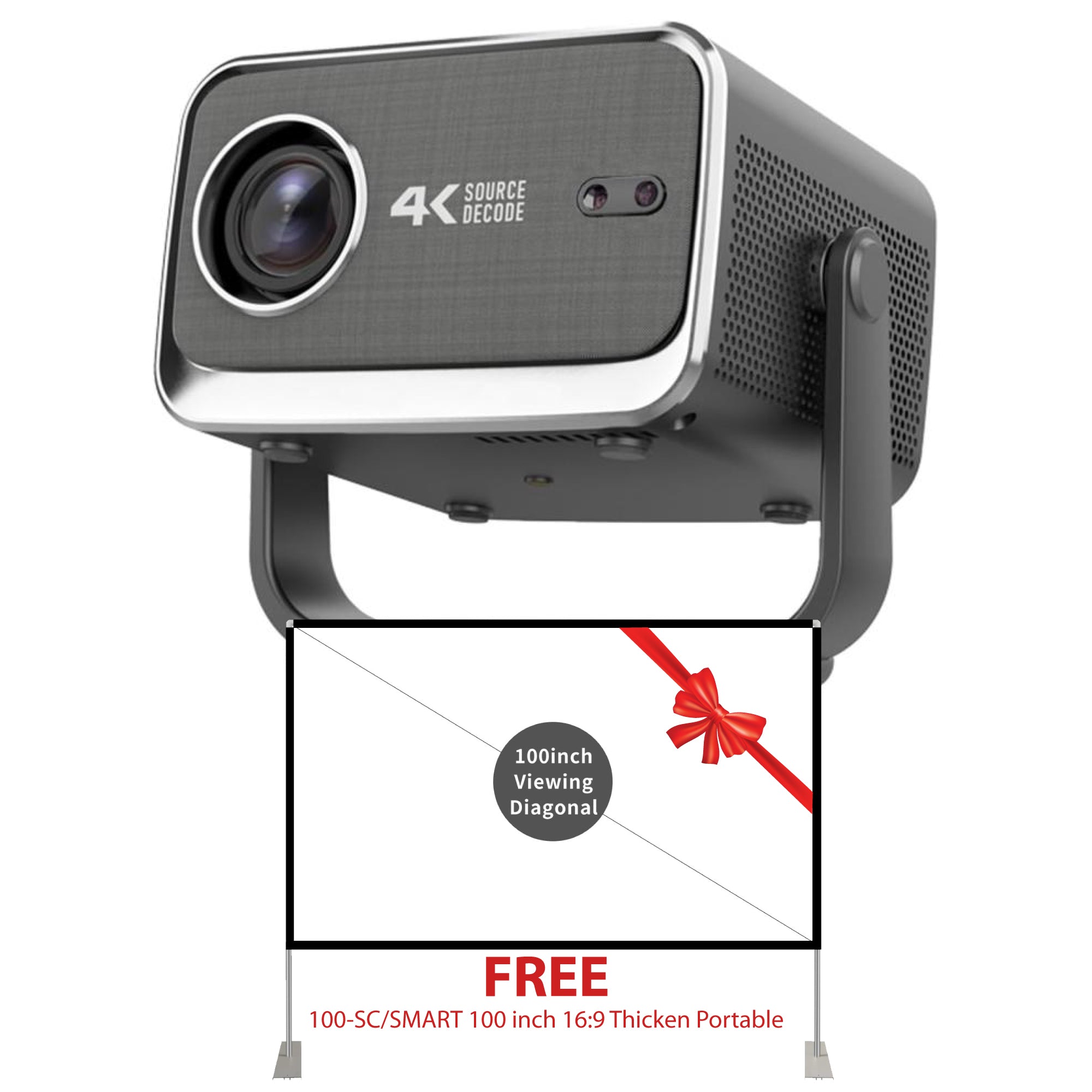 Smart Projector 4K LED Projector 1080p Full HD, 2GB & 16GB, WiFi 6, Bluetooth