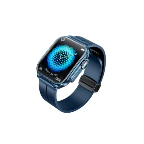 Smartwatch with a blue screen on a white background