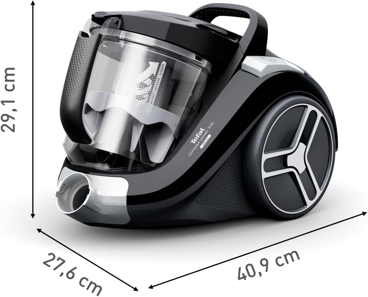 Tefal Compact Power Canister Vacuum XXL Bagless, 900Watts, Black