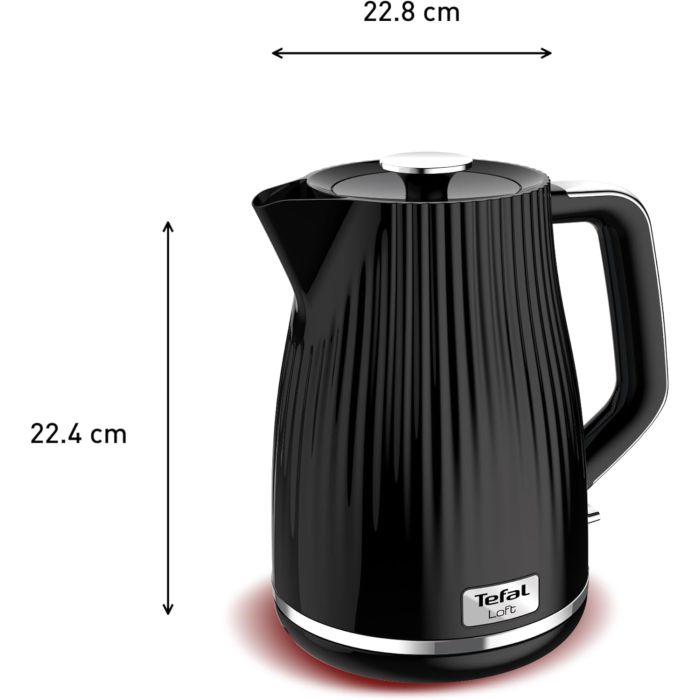Tefal Loft Electric Kettle, 1.7Lit, 3000Watts, Black
