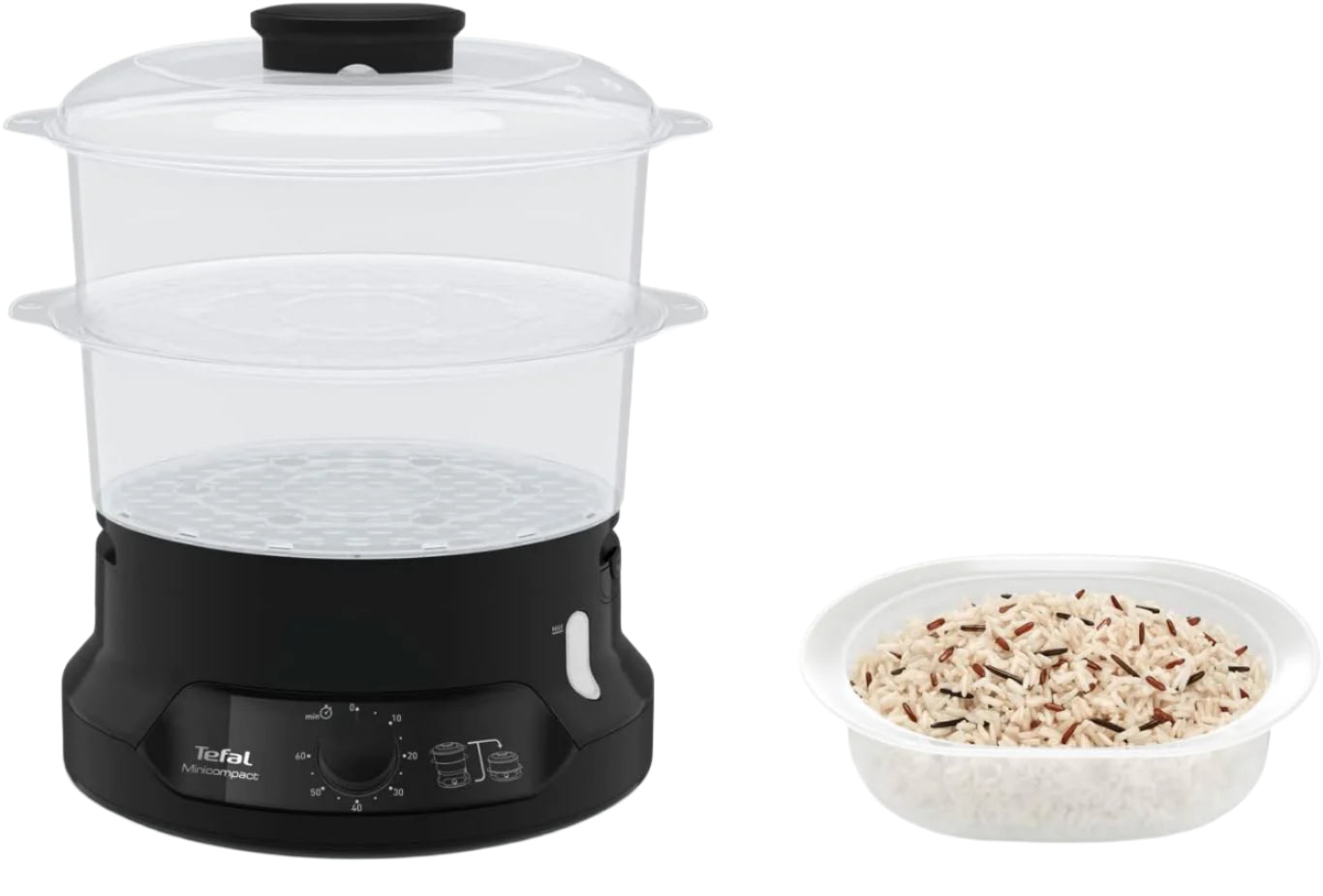 Tefal Steam Cooker Mini Compact Steamer, 6Lit, Black