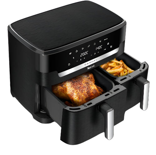 Tefal XXL Dual Easy Fry, XXL Dual Air Fryer, Synchronized Cooking, 11Lit, 2700Watts, Black
