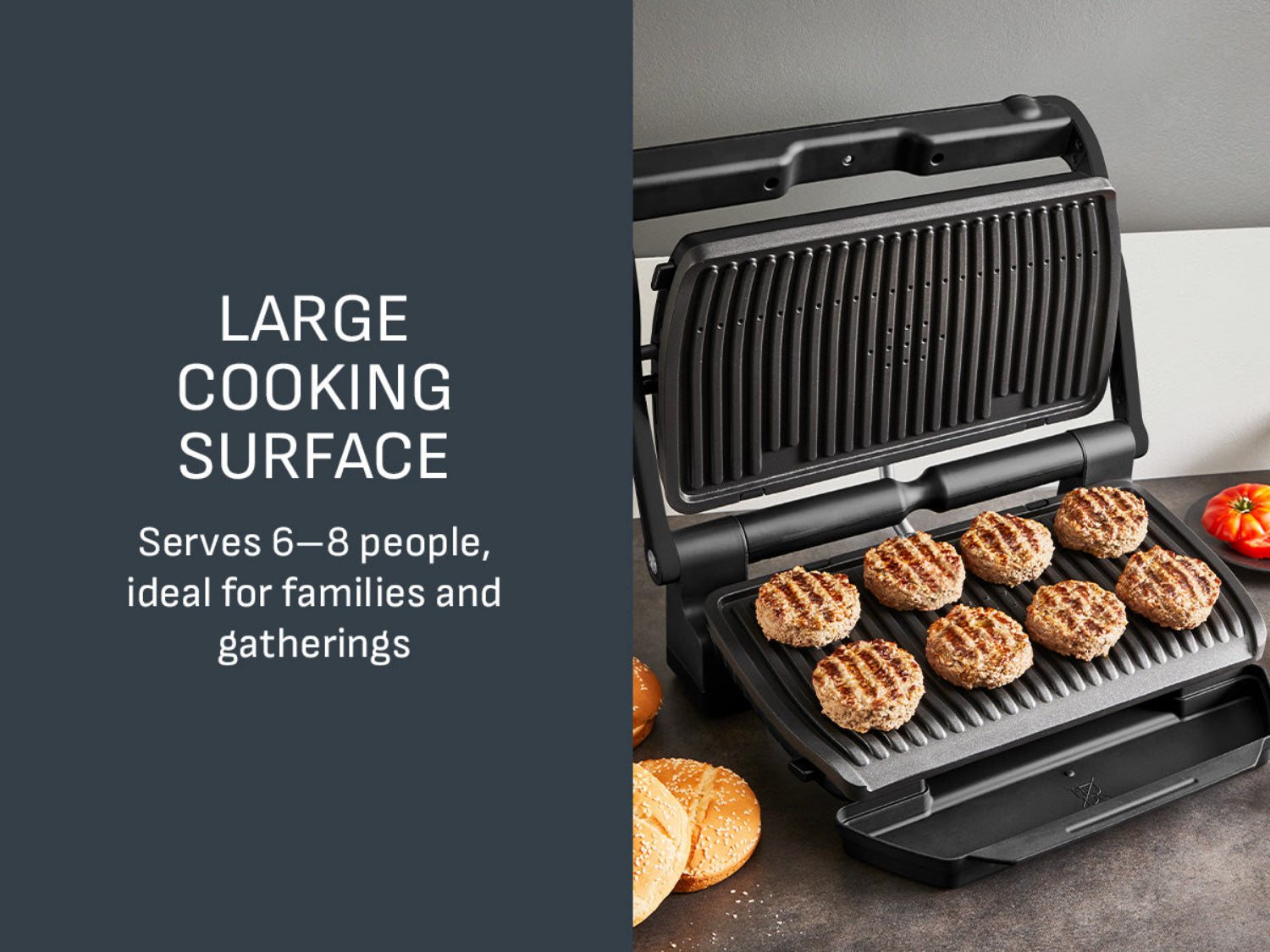 Tefal Opti Grill + XL Intelligent Health Grill, 2000Watts, Black