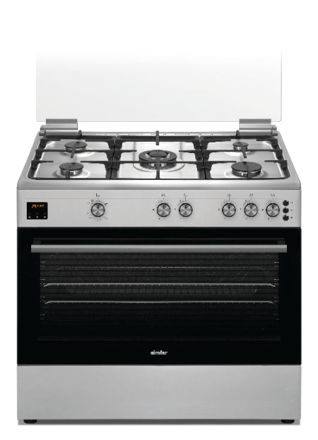 F-9080SS / Simfer Gas Cookers 90 cm full option /Steel/ Full Safety / fan 90 cm full