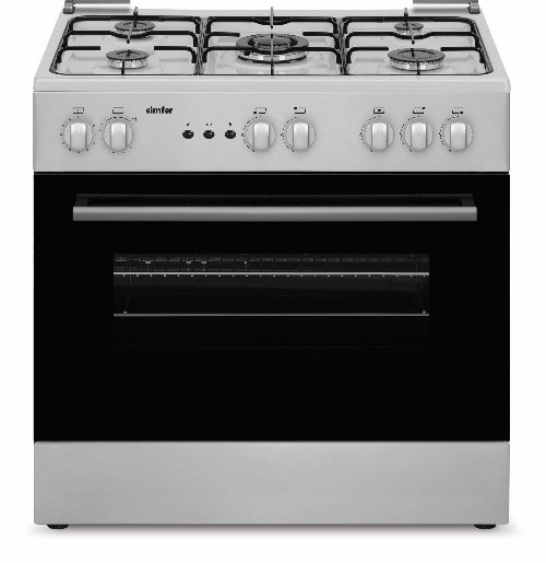 Simfer Gas Cooker, 80Cm, Full option, Full Safety, Stainless Steel