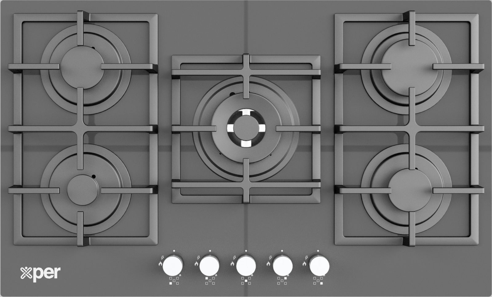 X-PER Built in Gas hob, 90Cm, Black