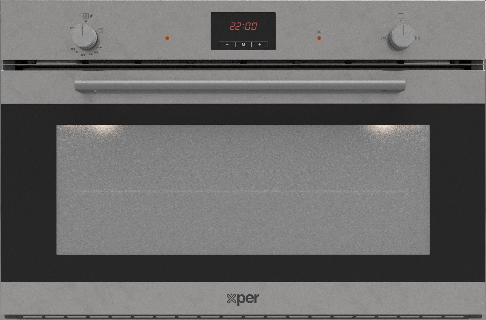 X-PER Built in Gas Oven, Digital Double Fan, 90Cm, Inox