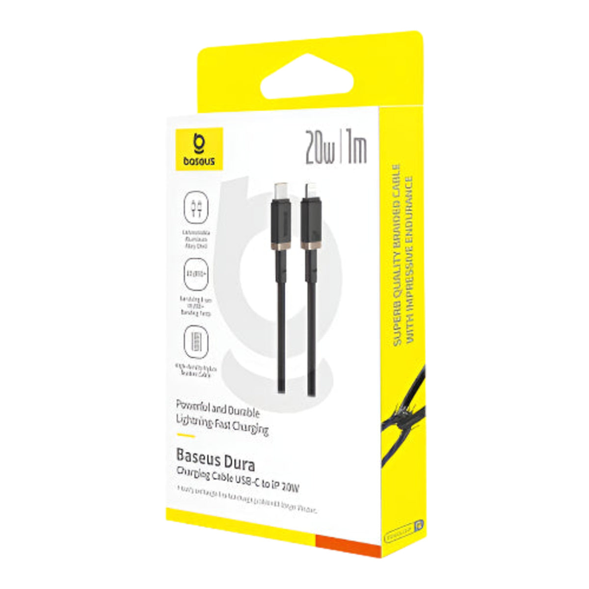 Baseus Dura Series USB-C to Lightning Fast Charging Cable 20W 1m — Black/Gold