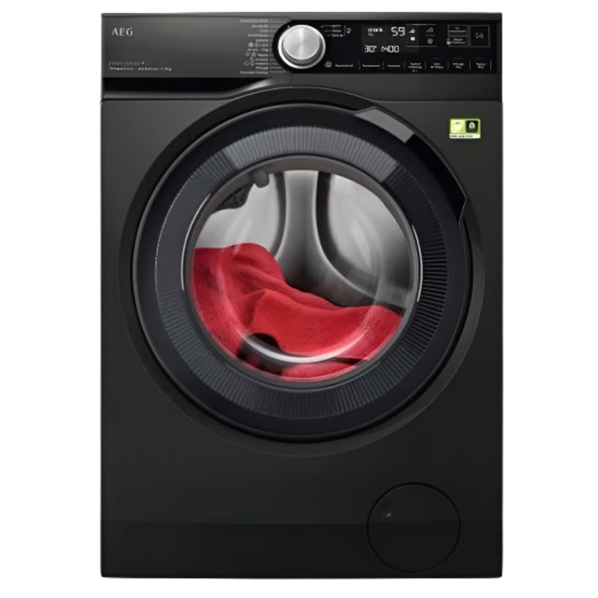 AEG Front Load Washing Machine LF7384U4B — 8 kg, 1400 RPM, A+++, Matt Black