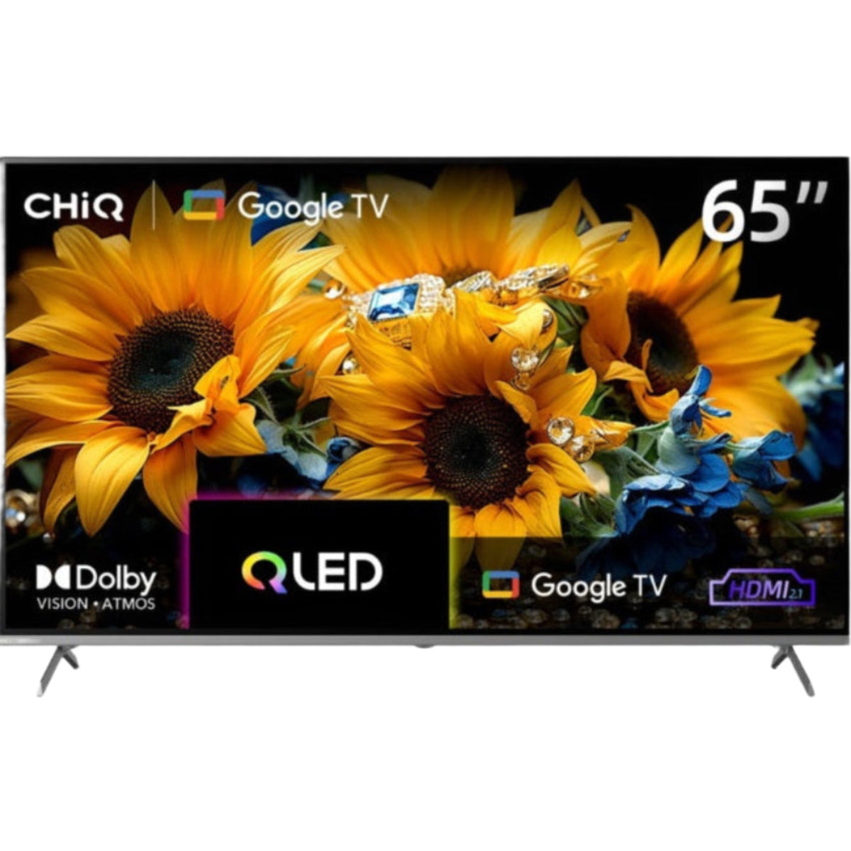 CHIQ TV 65Inch QLED UHD, Smart Google TV, 4HDMI & 2USB, 120Hz, Dolby Vision, HDR10+