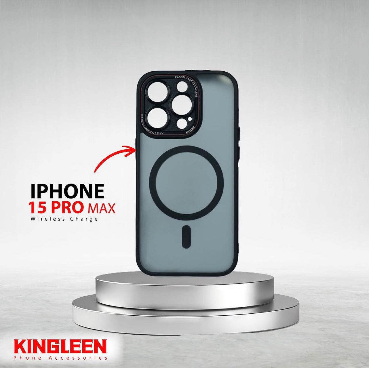 King Leen Cover Iphone 15ProMax, Black Camera, MultiColor