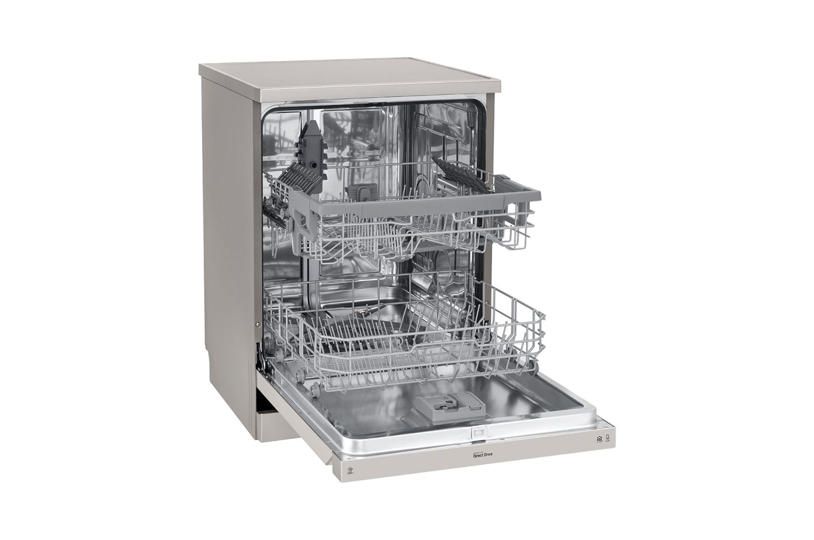 LG Free Stand Dishwasher A++, 14Sets, 9programs, Quad Washer, Platinum Silver