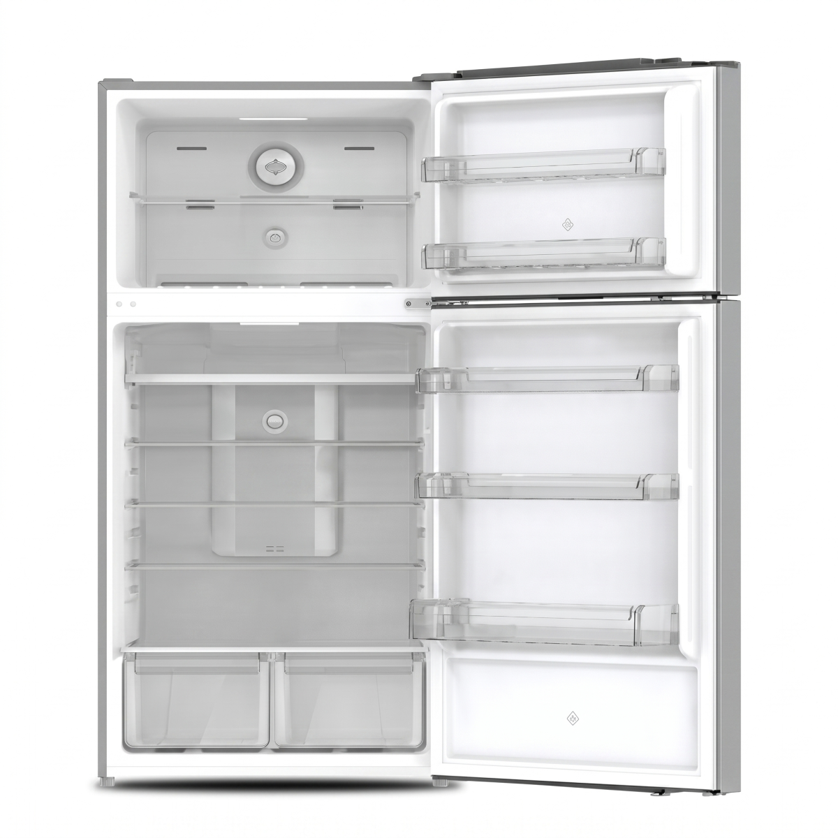 Metalux Top Mount Fridge A+, No Frost, 527Lit, Titanium Grey