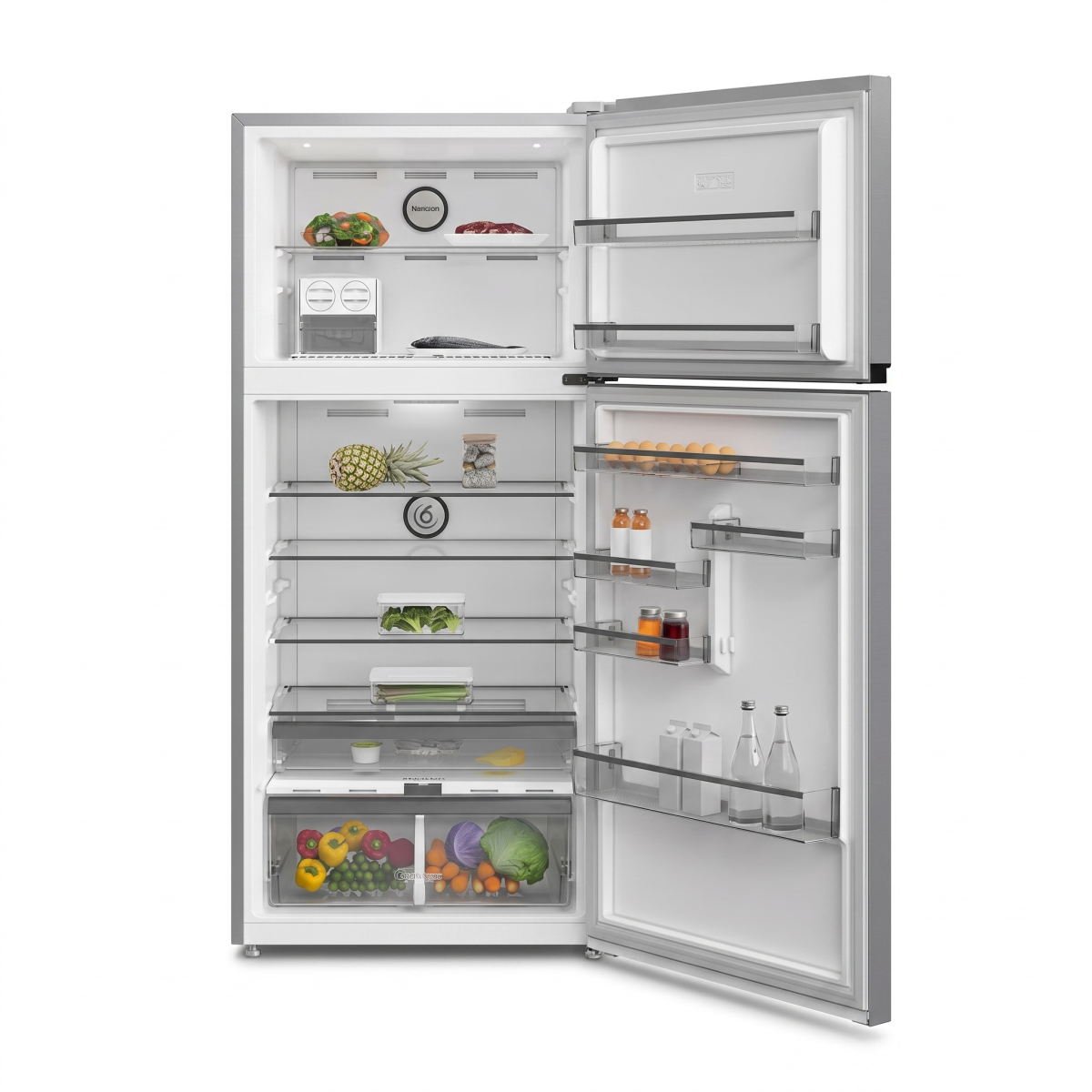 Indesit Top Mount Fridge A++, 640Lit, Gery