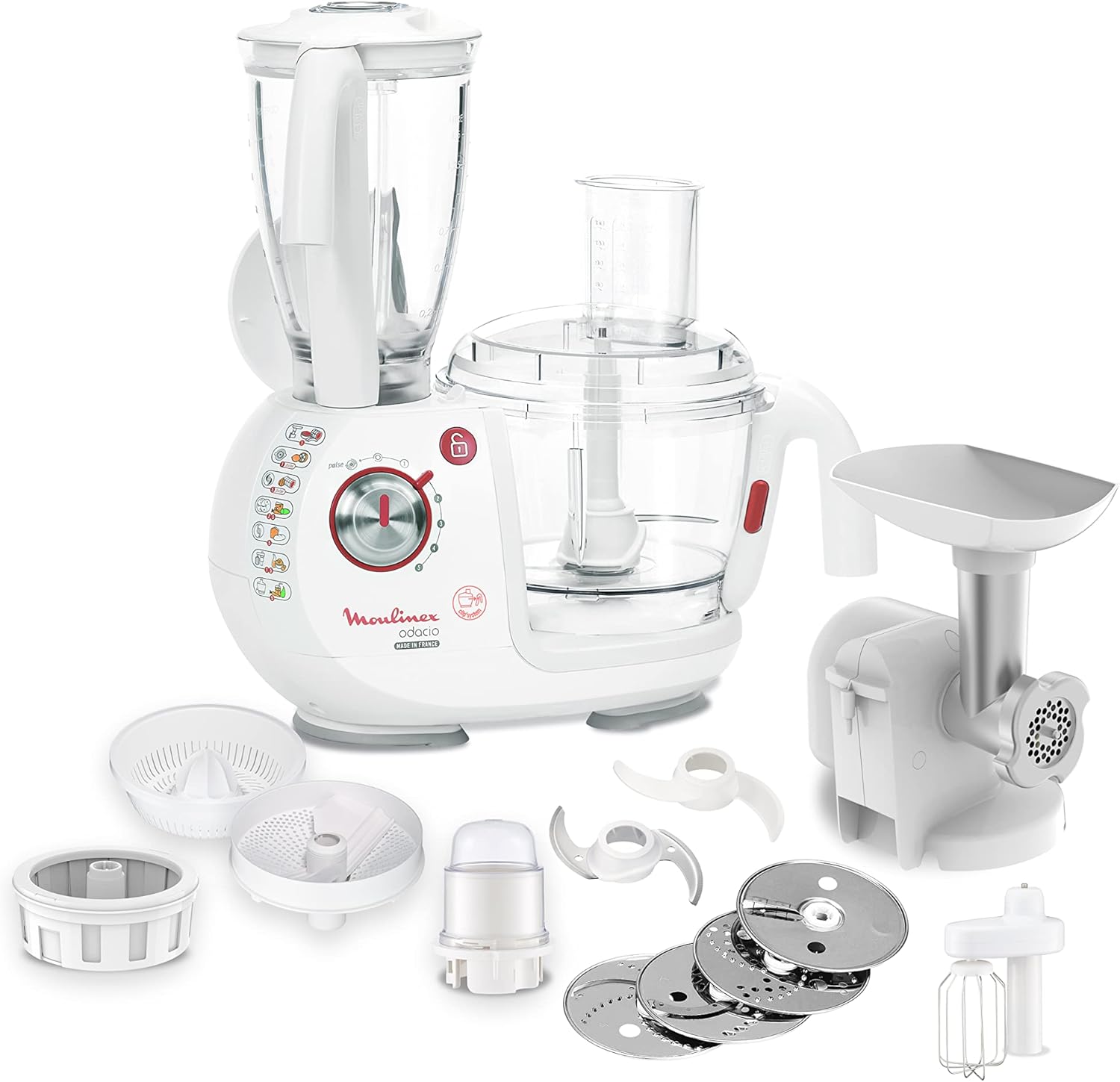Moulinex Food Processor, 38Functions, 900Watts, White Moulinex Food Processor, 38Functions, 900Watts, White