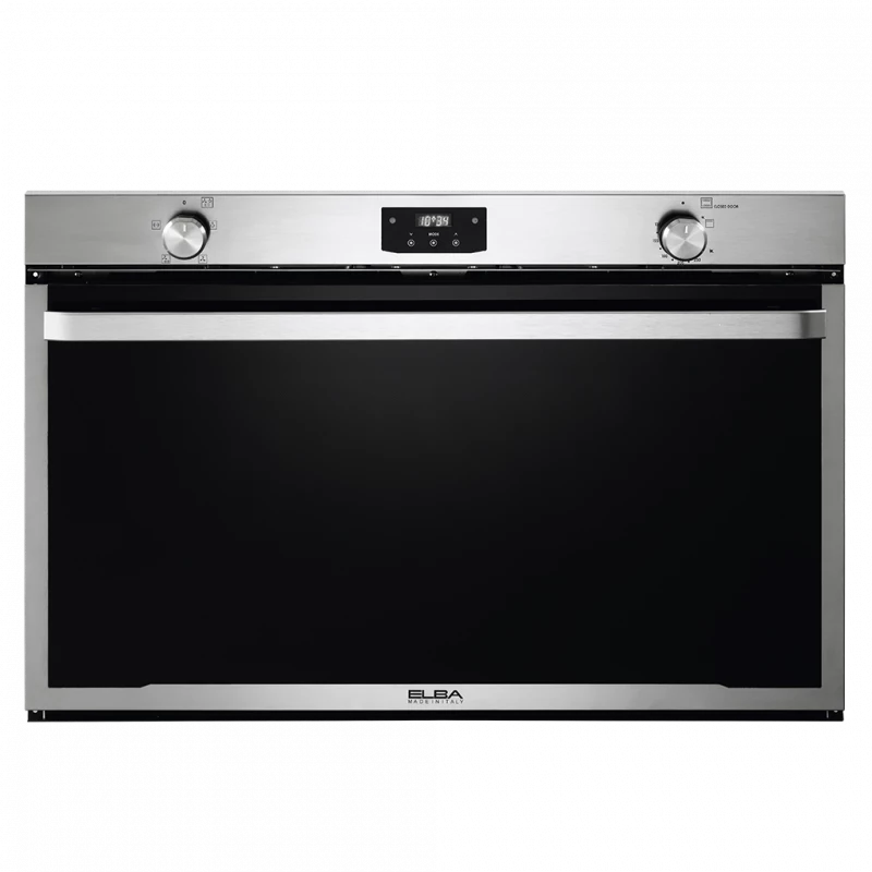 Elba Gas Oven Built-In 90 Cm Inox Cooling Fan Full Safety Closed Door Dubble Glass