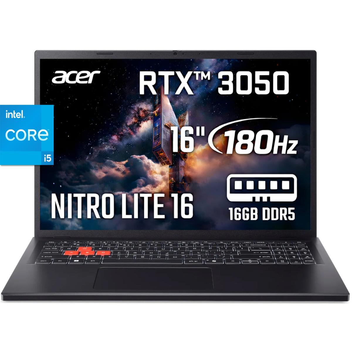 Acer Nitro Lite Core i5-13420H, 16GB DDR5 & 512GB SDD, 16Inch FHD, Win11