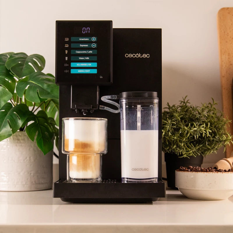 Cecotec Coffee Machine, 19Bar Pressure, Integrated Grinder with 5 levels, Touchscreen Display