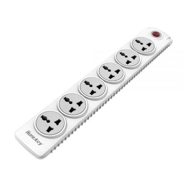 Huntkey Power Strip 6 Socket, 3M Cable, White Huntkey Power Strip 6 Socket, 3M Cable, White
