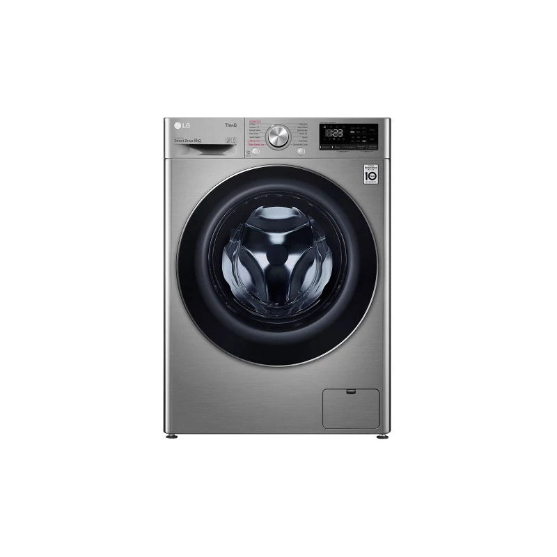 LG Front Load Washing Machine A+++, 8KG, 1400RPM, 13Programes, Spa Steam, Platinum Silver