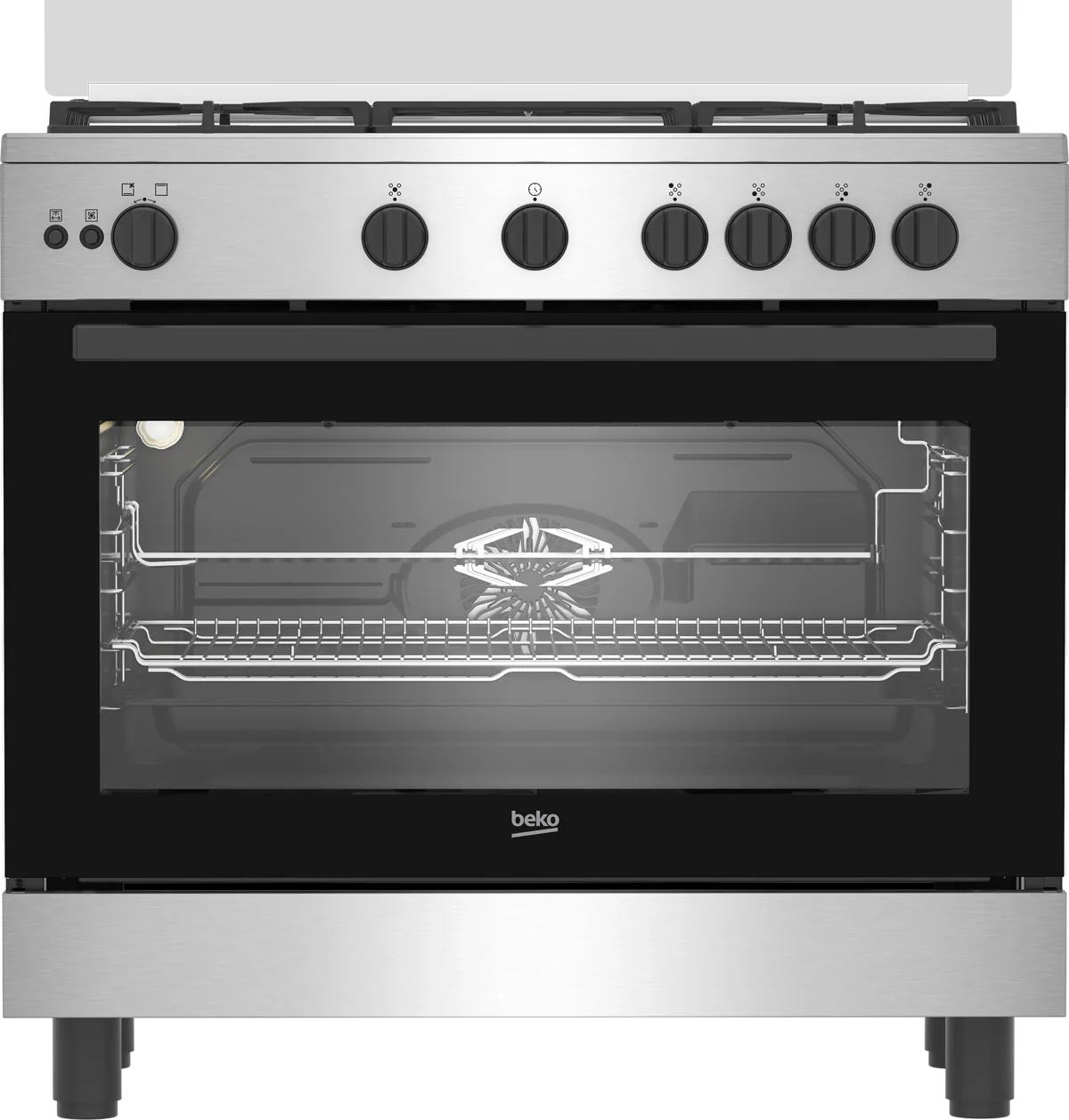 Beko Gas Cooker, 90Cm, 5Burners, Stainless Steel