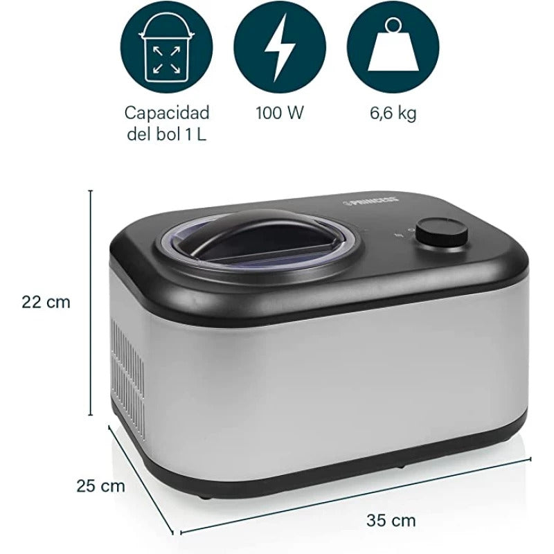 Princess Ice Cream Maker, 1Lit, 100Watts, Grey Princess Ice Cream Maker, 1Lit, 100Watts, Grey