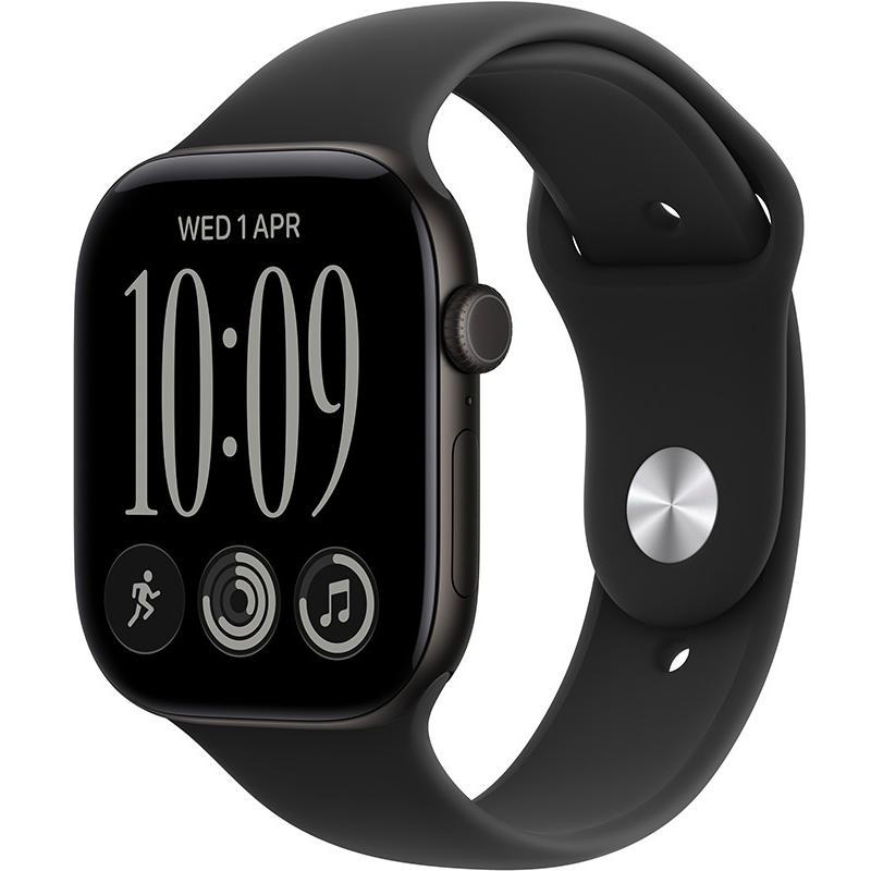 Apple Watch Series 12 GPS 46Mm, Black Aluminium Case, Black Sport Band, M/L