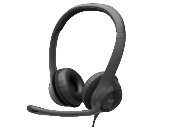 Logitech Mic Computer Headset & Microphone, Black