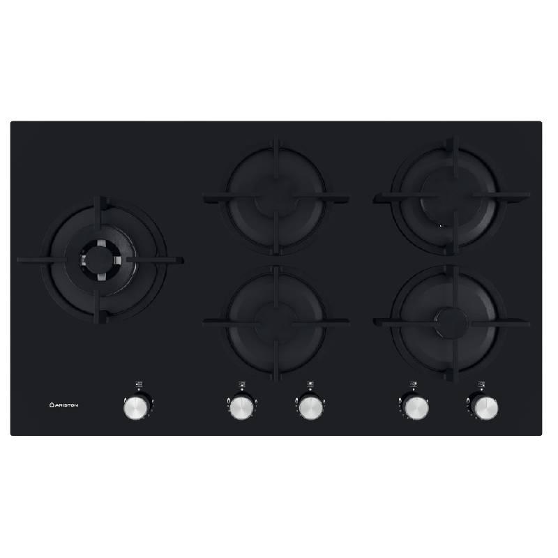 Ariston Built in Gas Hob Glass, 90Cm, 5Burners, Black