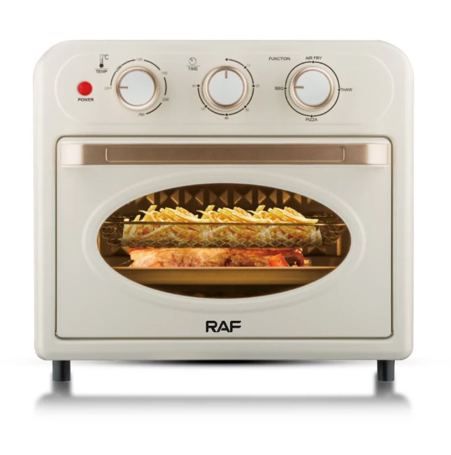 Raf Electric Oven Heat Evenly Free Timing Visual Glass Door, 18Lit, 1360Watts, Av White