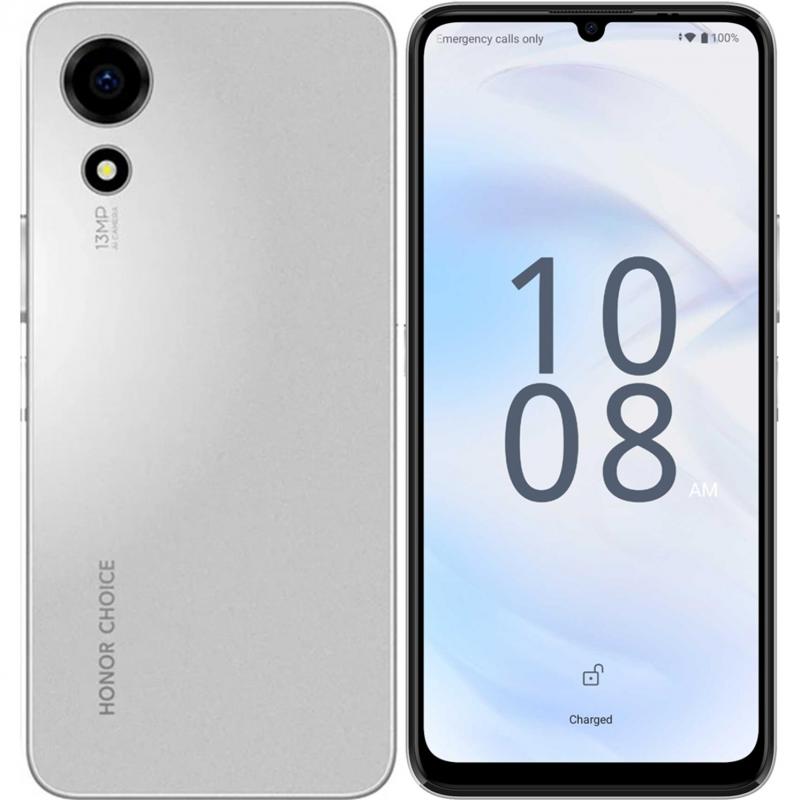 هاتف هونر T10 الذكي 4جي, 4جيجابايت رام  & 64جيجابايت ذاكرة, 6.7إنش, اللون الفضي