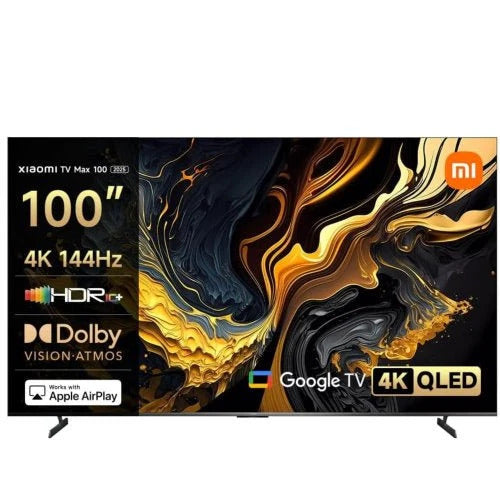 Xiaomi Qled TV Max 100Inch, 4K Smart, 3HDMI & 2USB, Black