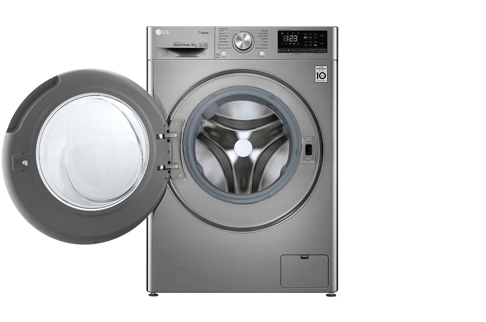 LG Front Load Washing Machine A+++, 9KG, 1400RPM, AI DD, Silver