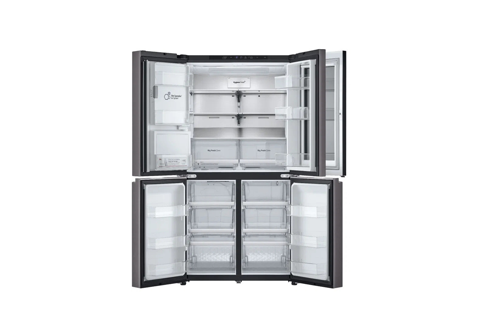 LG Bottom Freezer Refrigerator A+, 4D Ref, 889Lit, Ice & Water, Black Stainless