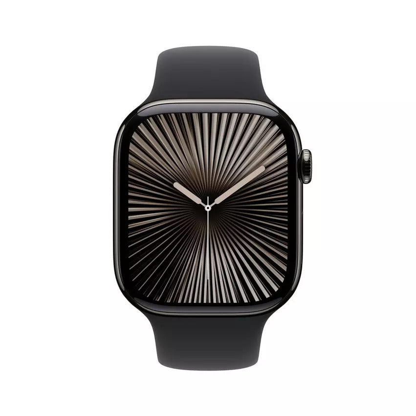 Apple Watch Series 10 GPS 42Mm, Jet Black Aluminium Case with Black Sport Band, S/M