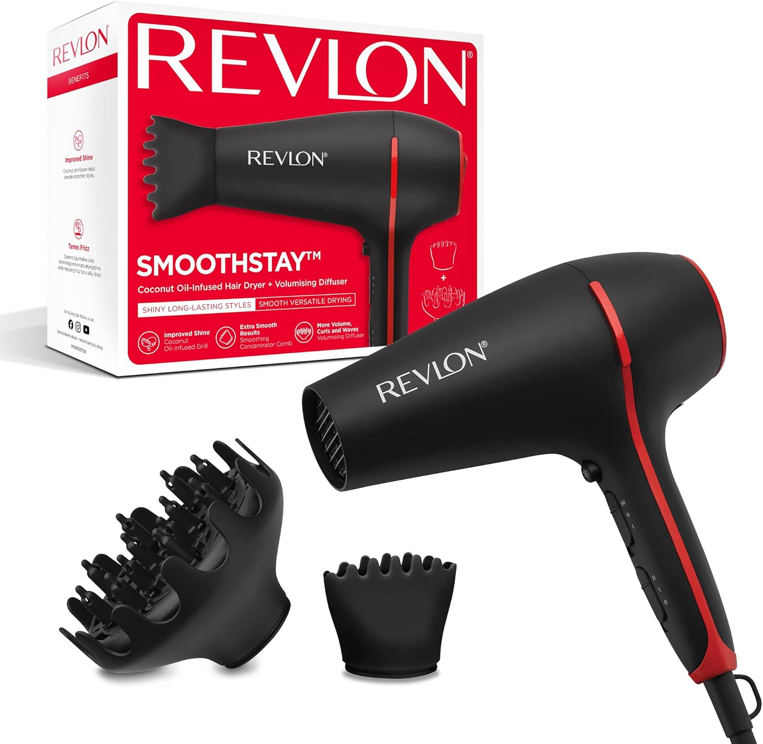 Revlon Hairdryer, 2000Watts, Black