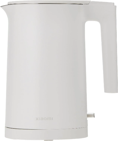 White electric kettle with Xiaomi branding on a white background