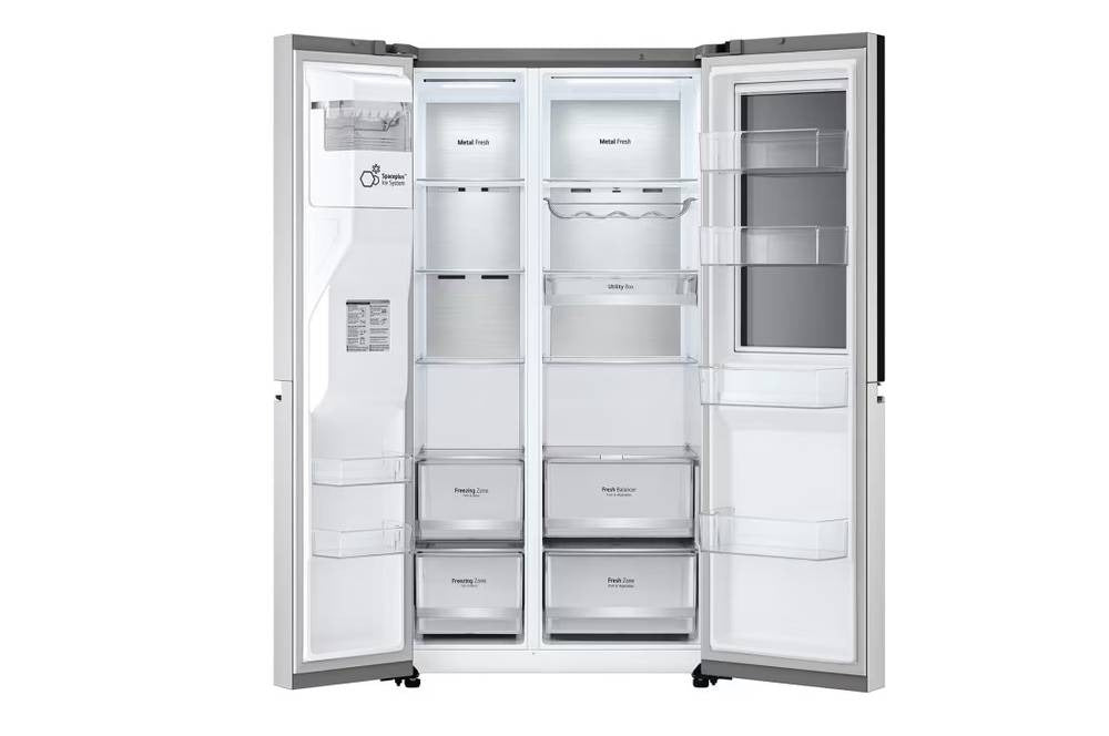 LG Side by Side Refrigerator, 674Lit, Door Cool+, Insta view, Silver